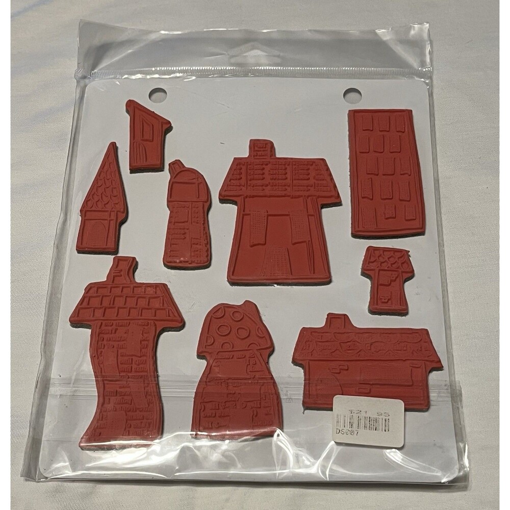 Dyan Reaveley's Dylusions Cling Rubber Stamp Set Right Up Your Street DS007 NEW - Picture 2 of 2